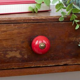 Ceramic drawer knob - red
