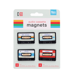 Mini music media magnets (set of 4) - Cassette