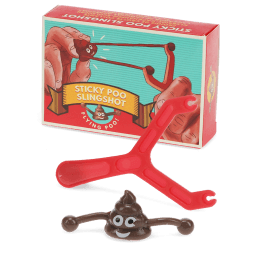 Sticky poo slingshot