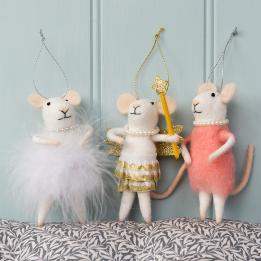 Felt mouse hanging decoration