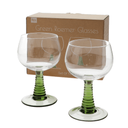  Retro roemer glasses 350ml (set of 2) - Green