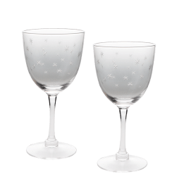 Etched star wine glasses (set of 2) - Clear