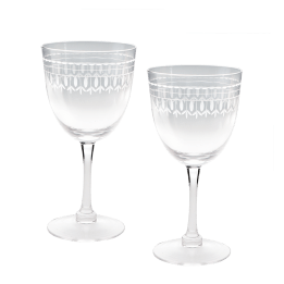 Vintage etched wine glasses (set of 2) - Clear
