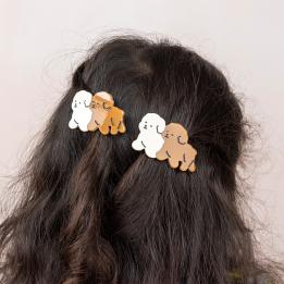 Hair clips (set of 2) - Puppies