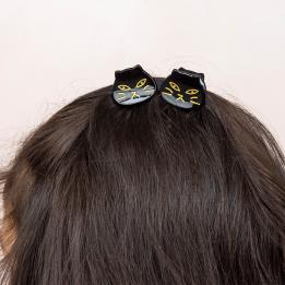 Mini hair claw clips (set of 2) - Black cats