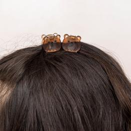 Mini hair claw clips (set of 2) - Brown bears