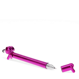 sausage dog stylus ballpoint pen in pink with cap off