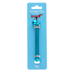 sausage dog stylus ballpoint pen in blue with packaging