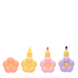 unstacked flower shaped highlighters in different colour