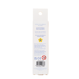 Mini highlighters packaging showing safety warnings in multilingual
