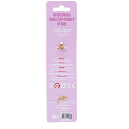Retractable ballpoint pen packaging showing safety warnings in multilingual