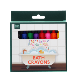 bath crayons in a colourful packaging 