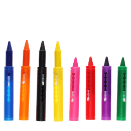 Eight bath crayons in different colour