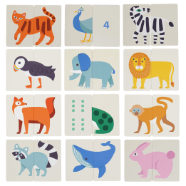 Colourful animal-themed Heads & Tails game cards