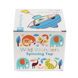 colourful wild wonders spinning top packaging box