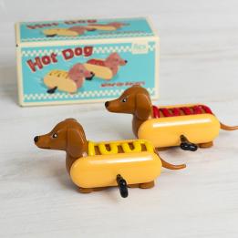 Wind-up hot dog racers (set of 2) with a box