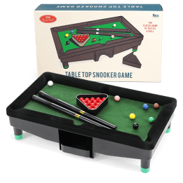Table top snooker game and a packaging box at the background