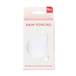 Transparent rain poncho in a box 