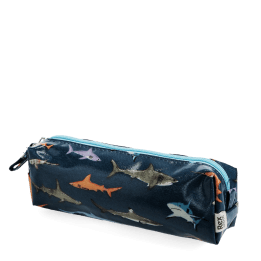 pencil case featuring various sharks print 