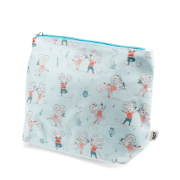 children wash bag with zip featuring dancing mouse print 