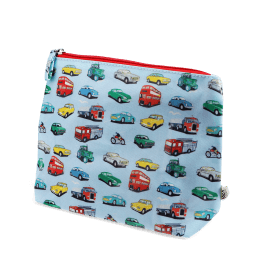 children wash bag with zip featuring various vehicles print 