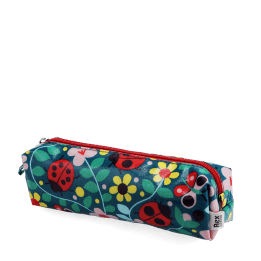 pencil case with zip featuring ladybird and flowers print 
