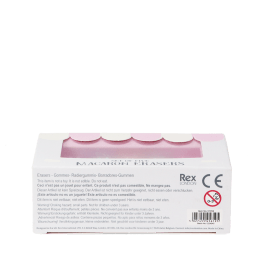 Base of the erasers packaging with safety warning in multilingual