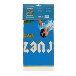Cotton tea towel featuring a stylized "Cerveza Española" design in a packaging