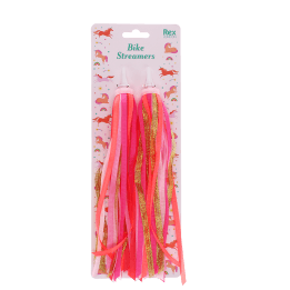 Bike streamers with red and pink ribbons in packaging