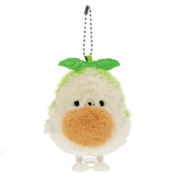 Plush avocado-shaped wind-up toy with green leaves 