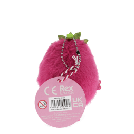 Dragon Fruit-shaped plush wind-up toy with a tag