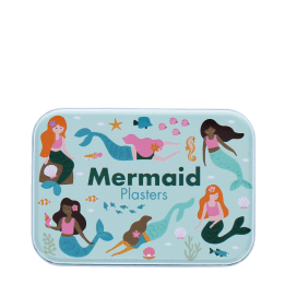Mermaid-themed plasters storage tin