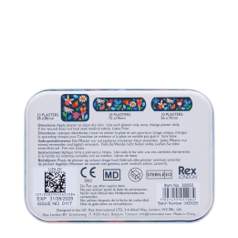 Back of Fairies in the garden plaster tin with usage instructions and product details