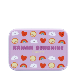 Kawaii sunshine-themed plasters storage tin