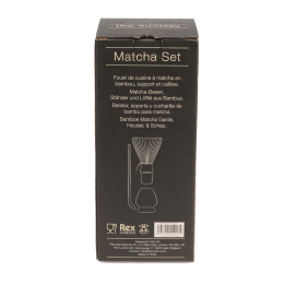 Matcha set packaing with multilingual descrptions and barcode