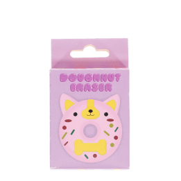 doughnut shape dog eraser inside original retail packaging