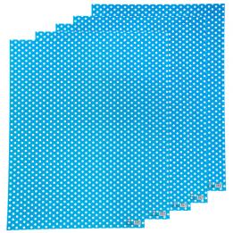 5 Sheets Of Blue Polkadot Wrapping Paper