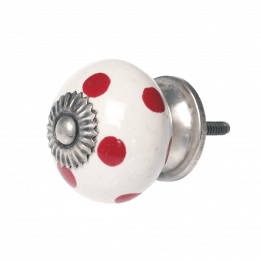 Red Spot Ceramic Drawer Knob