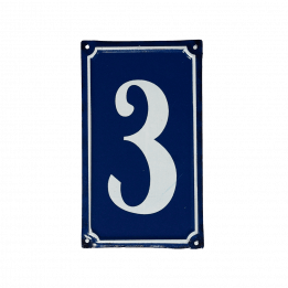 3 French Blue Metal Door Sign