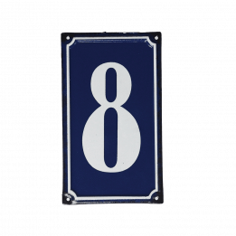 8 French Blue Metal Door Sign