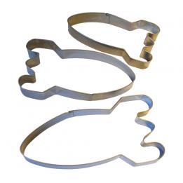 Spaceboy 3 Piece Rocket Shaped Cookie Cutter Set