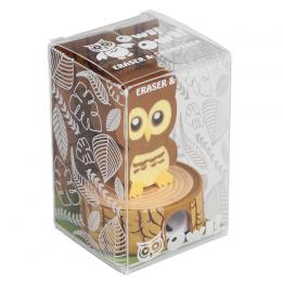 Brown Owl Eraser Pencil Sharpener