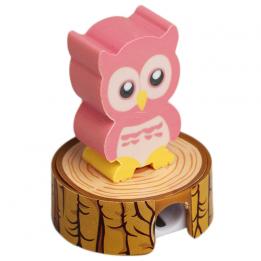 Pink Owl Eraser Pencil Sharpener