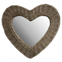 Wicker Heart Mirror