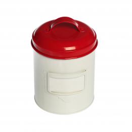 Small Red Enamel Canister