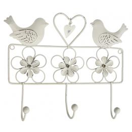 Bird & Daisies  3 Hook Hanger