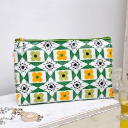 Mid Century Floral Oilcloth Wash Bag