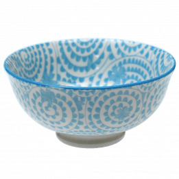 Japanese Blossom Bowl Blue Swirls