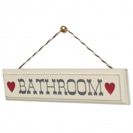 Rustic Wooden Bathroom Sign
