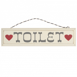 Rustic Wooden Toilet Sign